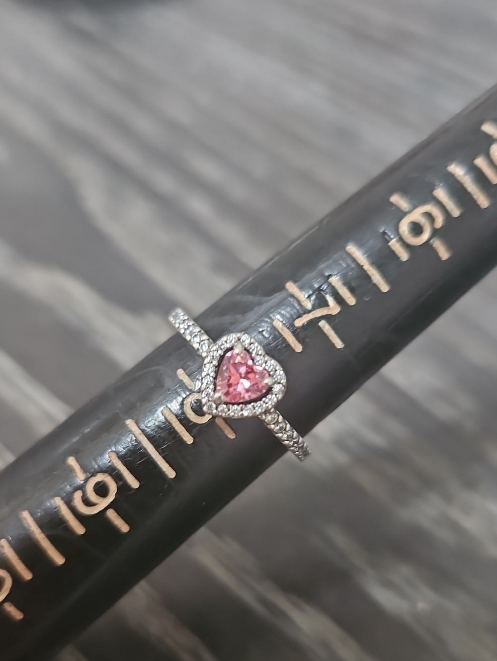 Pandora Elevated Pink Heart Ring 7.5 - Picture 2 of 4